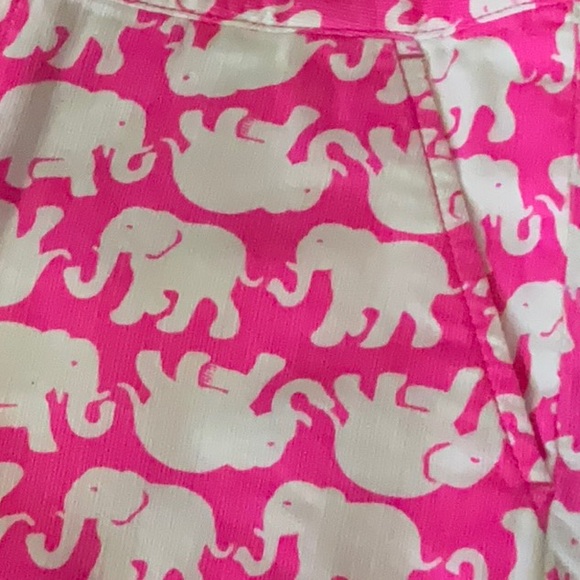 Lilly Pulitzer buttercup Pink Tusk in Sun Elephant Scalloped Hem shorts size 2 - Picture 8 of 8